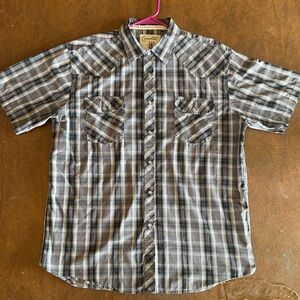 Coastal pearl snap button up short sleeve casual wear western cut 2XL